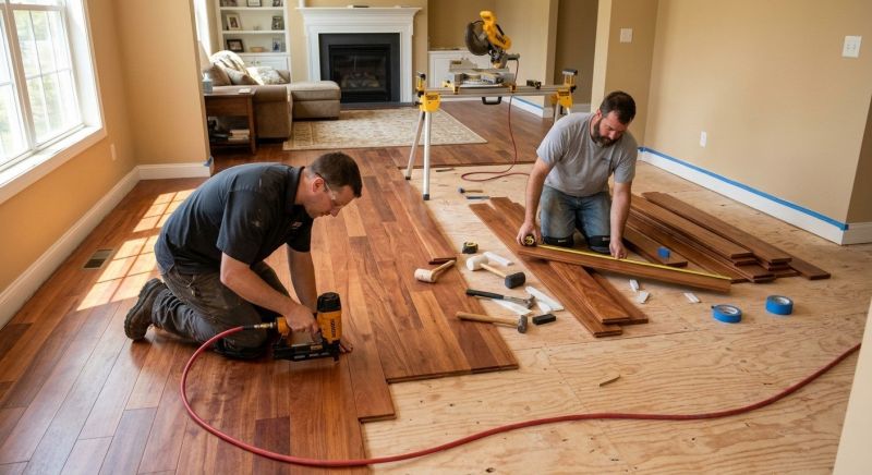 Cherry Floor Installation in Dunstable, MA