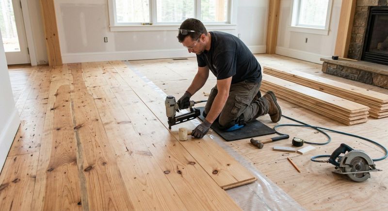 Pine Floor Installation in Manchester, NH