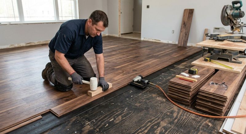 Walnut Flooring Installation in Manchester, NH